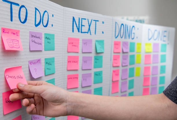 middle school student uses supplies to do schoolwork
